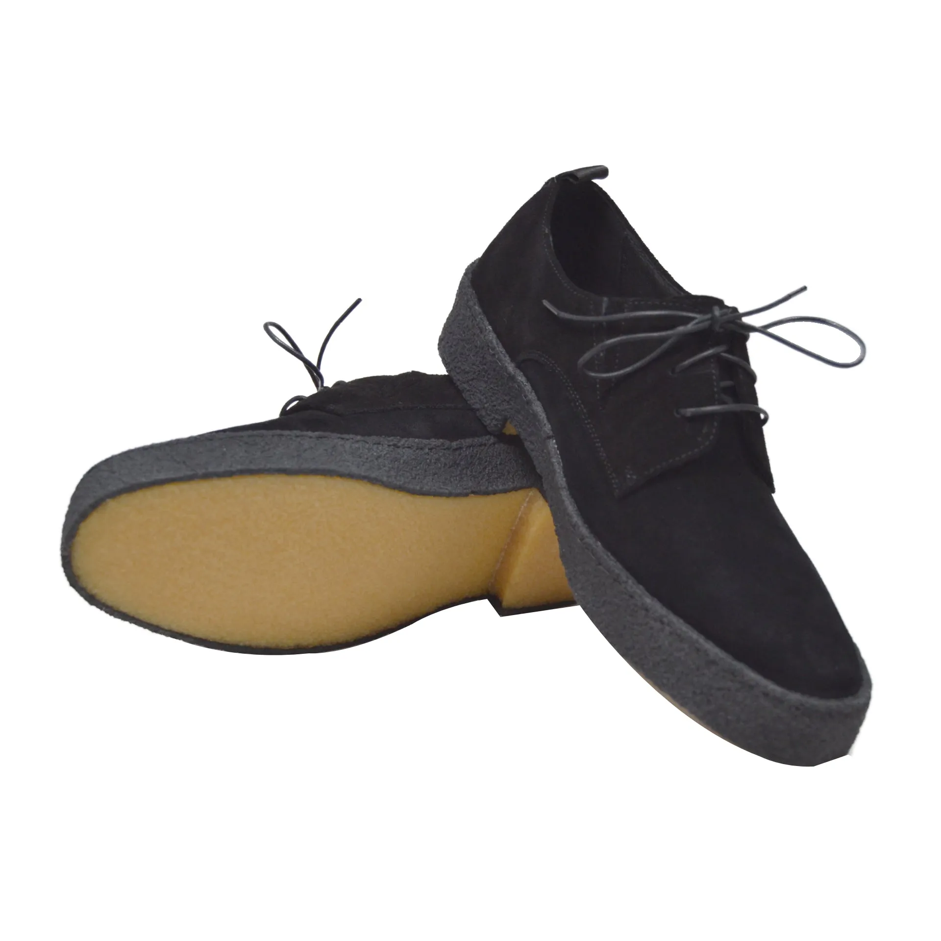 British Walkers Playboy Original Low Top Men's Black Suede Crepe Sole