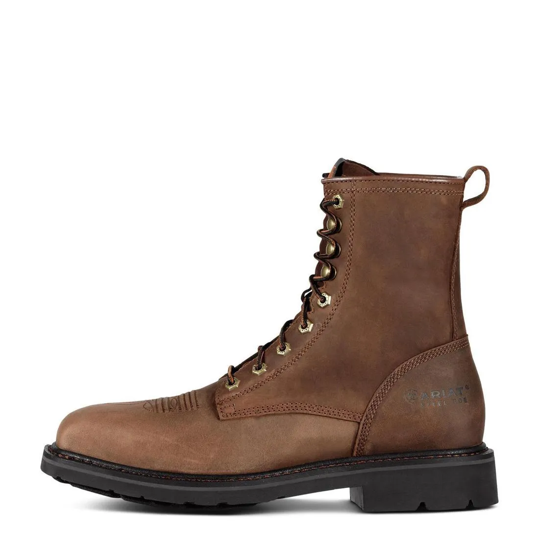 Cascade 8 inch Steel-Toe Wide Square Toe Work Boot Alamo Brown