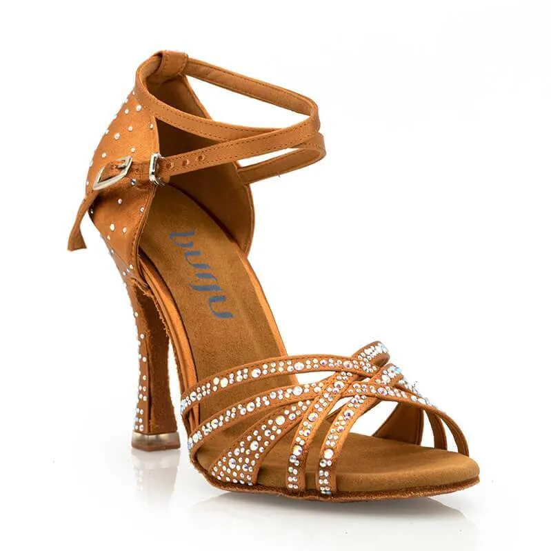 Deloro - Rhinestone Performance Latin Dance Shoes (Suede Sole)