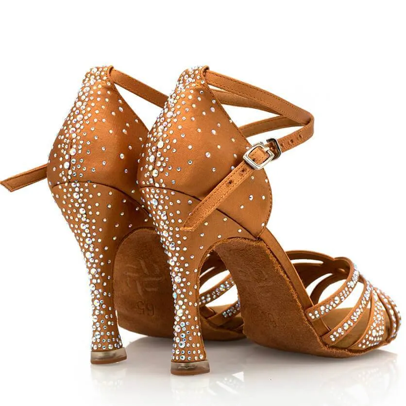 Deloro - Rhinestone Performance Latin Dance Shoes (Suede Sole)