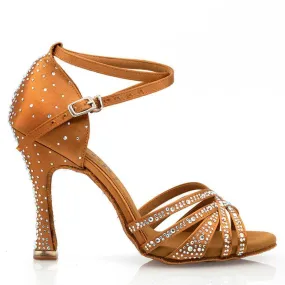 Deloro - Rhinestone Performance Latin Dance Shoes (Suede Sole)