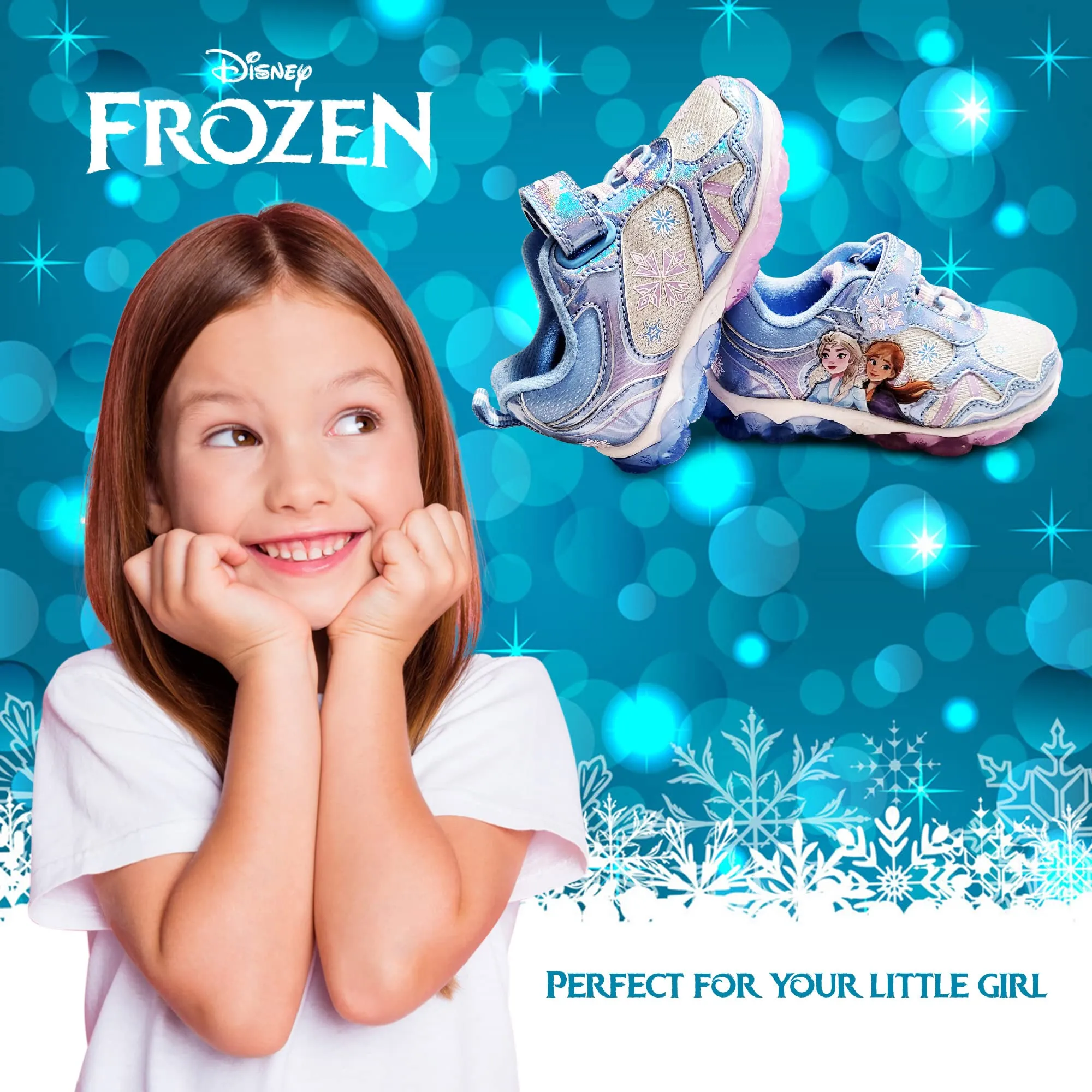 Disney Frozen 2 Girls Lighted Athletic Sneaker (Toddler/Little Kid)
