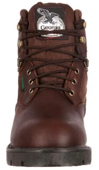 Georgia Men's Brown Leather Steel Toe Electrical Hazard Waterproof Lace-Up Work Boot G105