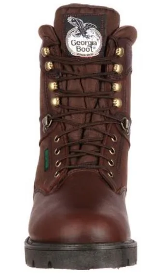 Georgia Men's Brown Leather Steel Toe Electrical Hazard Waterproof Lace-Up Work Boot G107
