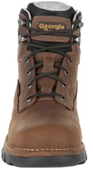 Georgia Men's Brown Leather Steel Toe Waterproof Lace-Up Work Boot GB00313