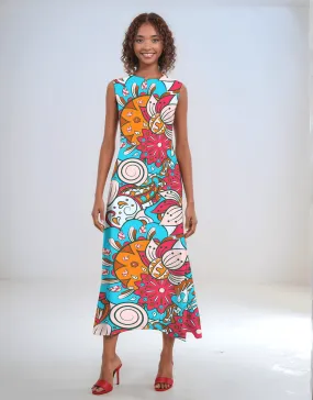 Inia Sleeveless High Neck Maxi Dress