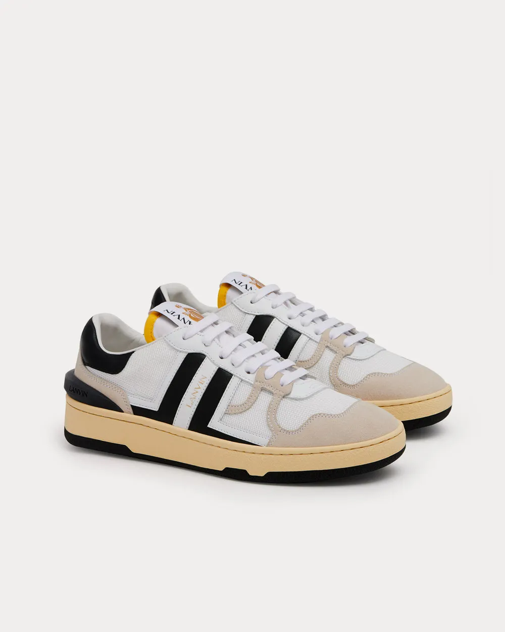 Mesh Clay White / Black Low Top Sneakers