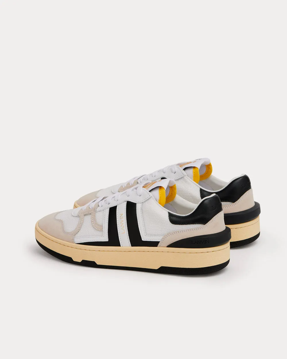 Mesh Clay White / Black Low Top Sneakers