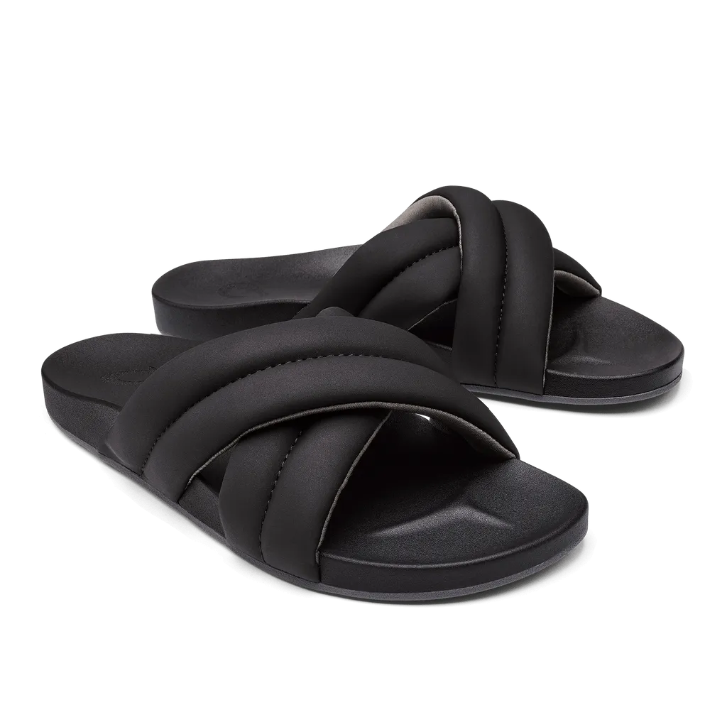 OluKai Women's Hila Sandals- Black/Black