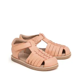 Pretty Brave Frankie Closed Toe Leather Sandal Coral 23-28