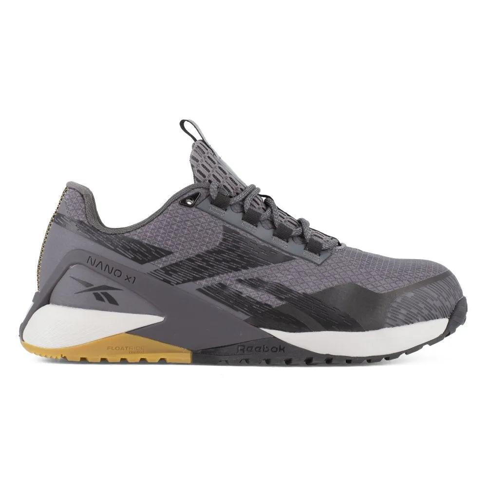 Reebok Nano X1 Adventure Athletic Work Shoe Men's Composite Toe Rb3481 In Grey And Black