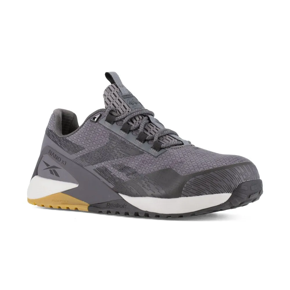 Reebok Nano X1 Adventure Athletic Work Shoe Men's Composite Toe Rb3481 In Grey And Black