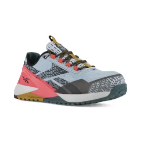 Reebok Nano X1 Adventure Athletic Work Shoe Women's Composite Toe Rb382 In Slate Blue And Salmon