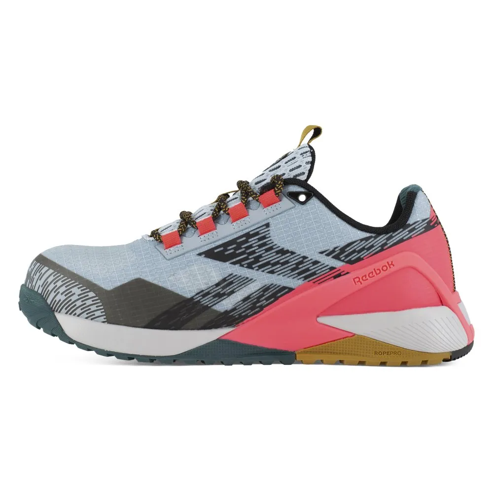 Reebok Nano X1 Adventure Athletic Work Shoe Women's Composite Toe Rb382 In Slate Blue And Salmon