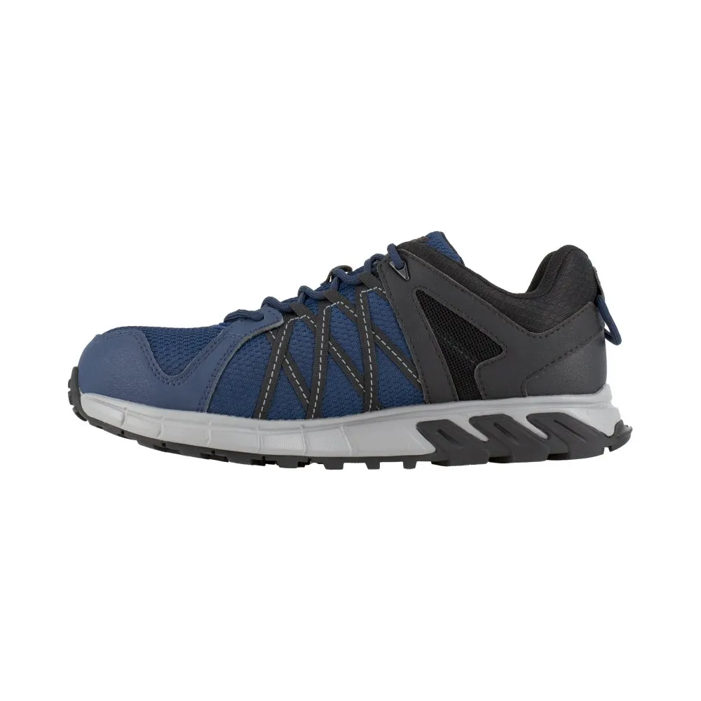 Reebok Trailgrip Athletic Work Shoe Men's Composite Toe Rb3403 In Navy, Black And Grey