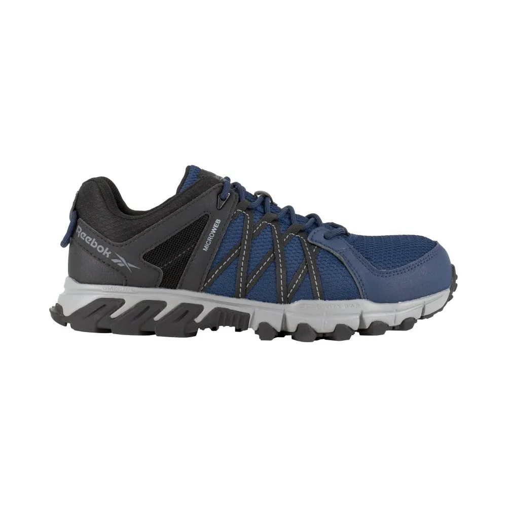 Reebok Trailgrip Athletic Work Shoe Men's Composite Toe Rb3403 In Navy, Black And Grey