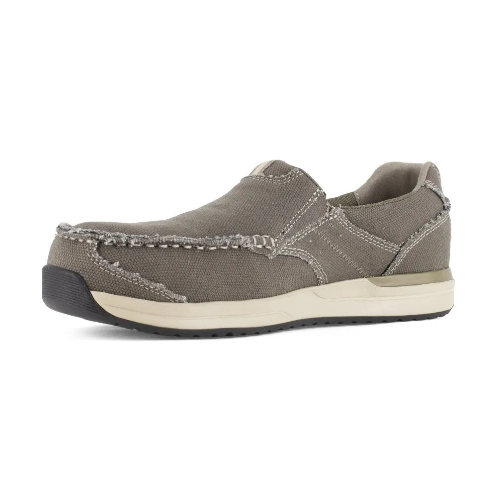 Rockport Casual Work Slip-on Men's Composite Toe Shoe's Langdon Rk2151 In Breen