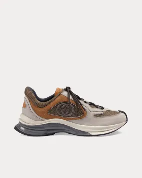 Run Suede Light Grey / Brown Low Top Sneakers