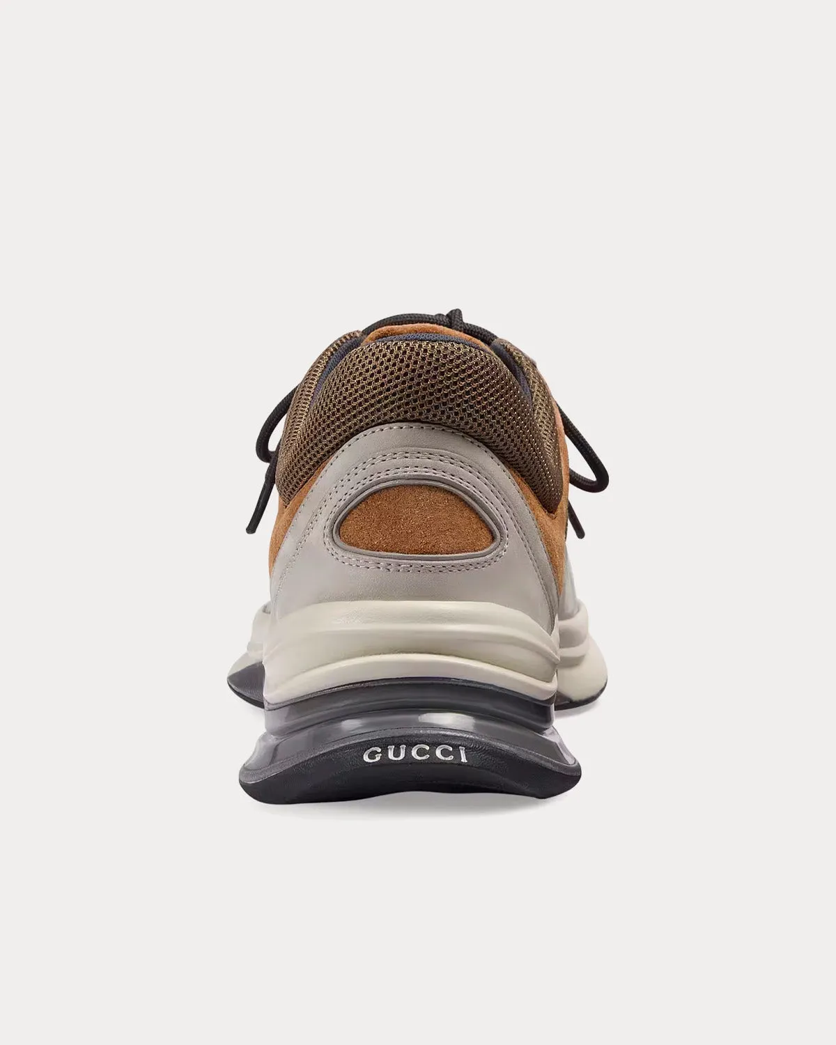 Run Suede Light Grey / Brown Low Top Sneakers