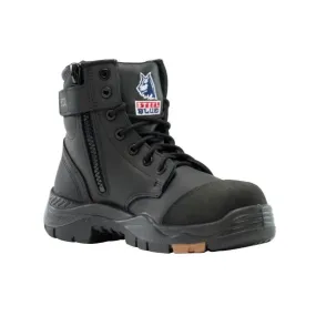 Steel Blue Black Argyle Zip Sided Lace Up Composite Toe Cap Safety Boot With Scuff Cap (317532) (Pre-Order)
