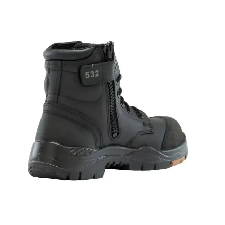 Steel Blue Black Argyle Zip Sided Lace Up Composite Toe Cap Safety Boot With Scuff Cap (317532) (Pre-Order)