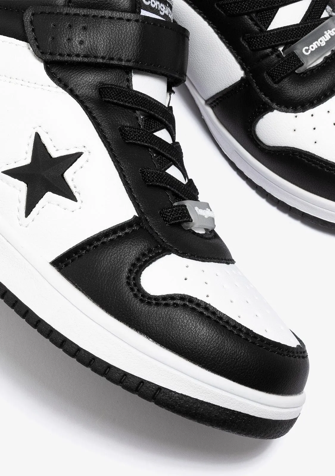 Unisex Black White With Lights Hi-Top Sneakers Napa