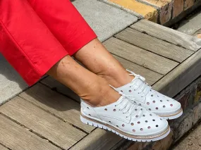 Via Nova Caesar White Leather Sneakers